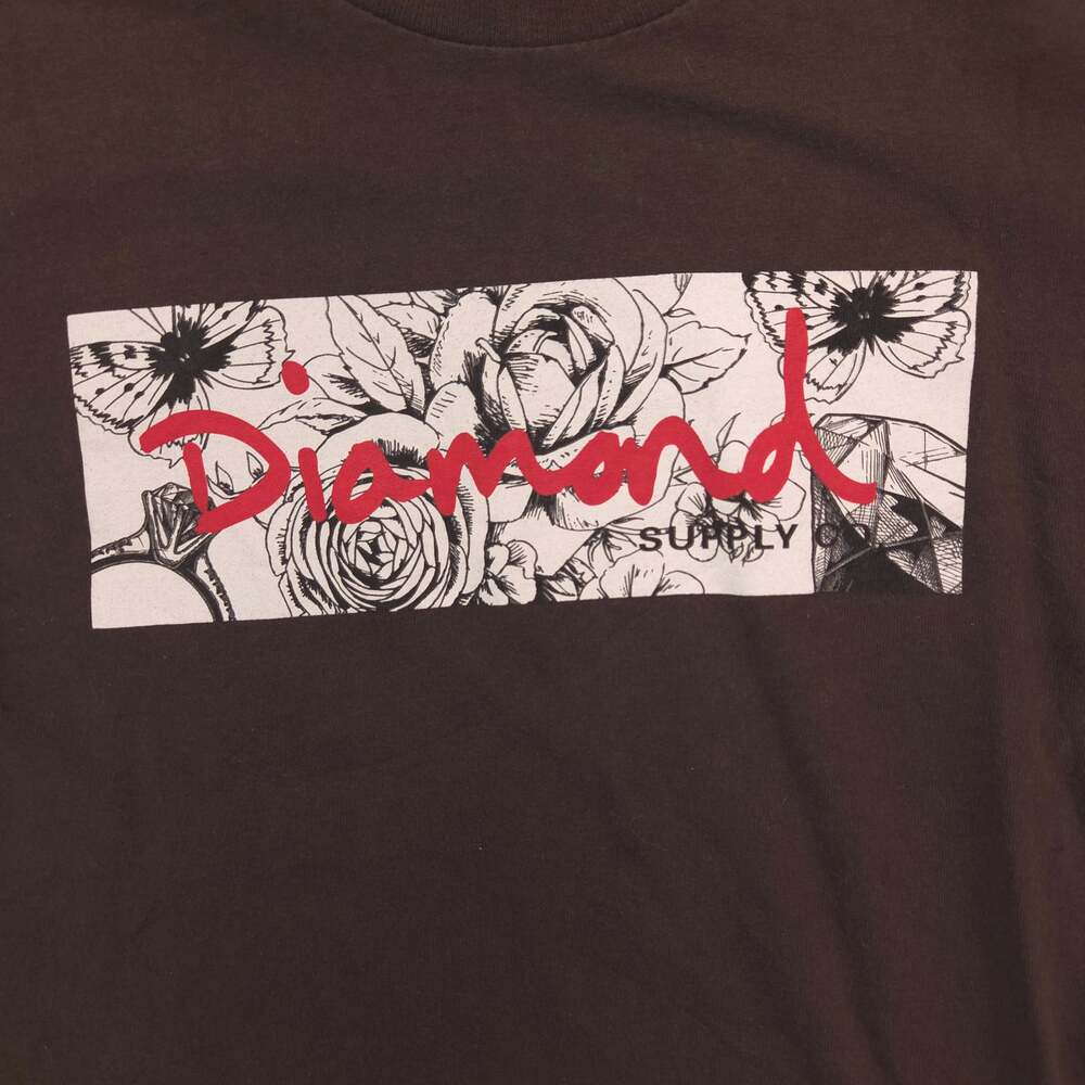 Diamond Graphic Casual Crew Neck Short Sleeve T Shirt Mens Size Small S Brown - Picture 4 of 9